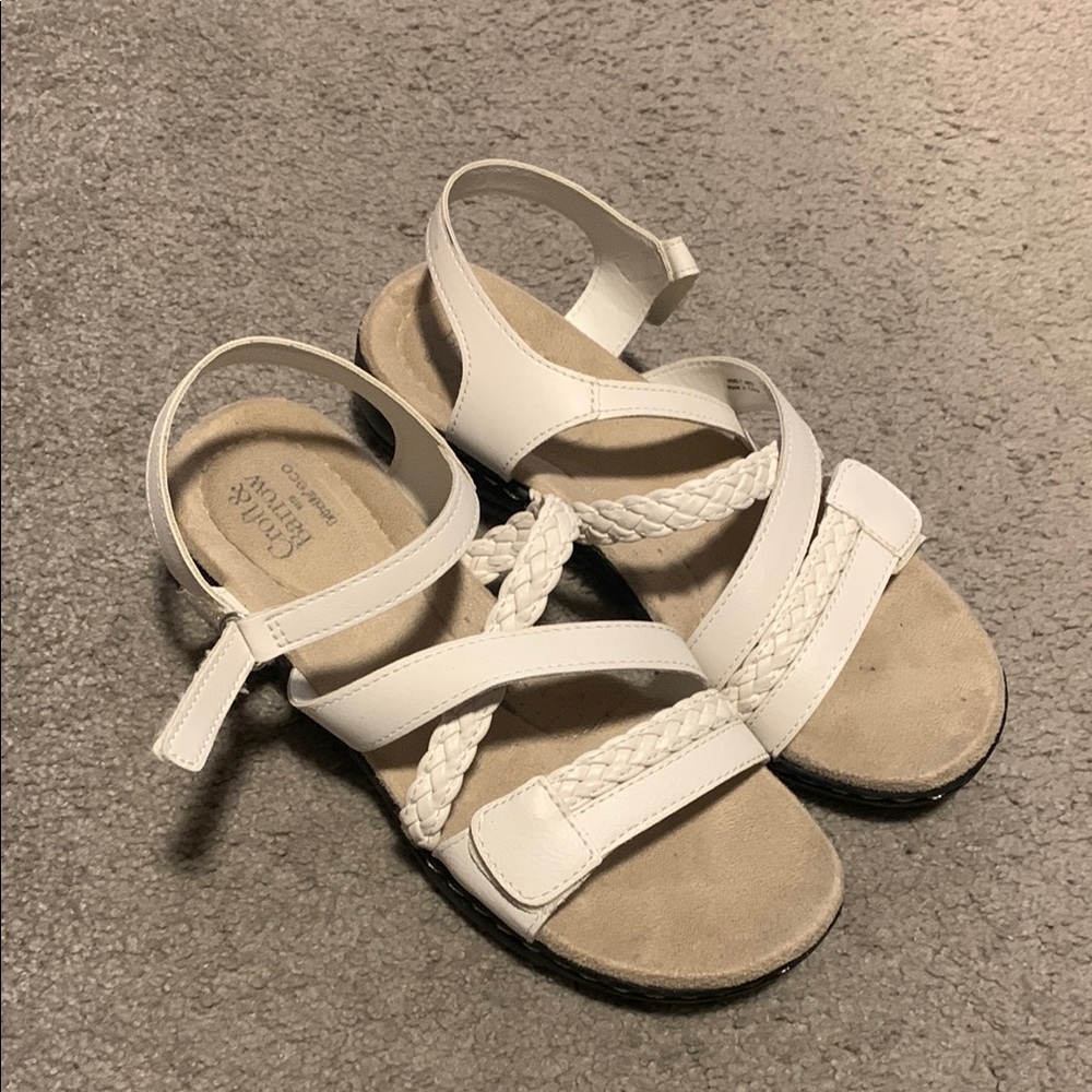 NEW White Braided Strap Sandals